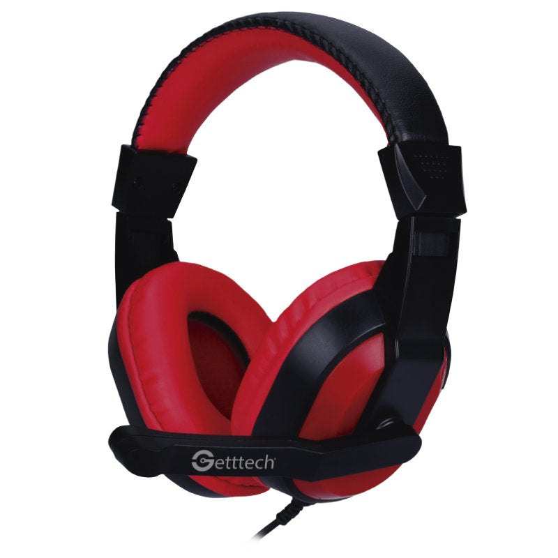 Audífonos GETTTECH GH-2100 - Rojo/negro, Alámbrico, 1.5 m Audífonos GETTTECH GH-2100 - Rojo/negro, Alámbrico, 1.5 m